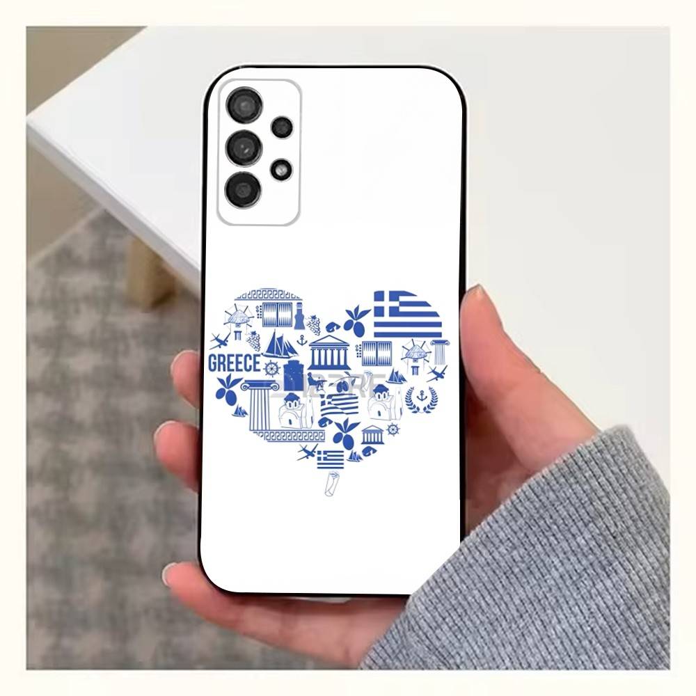 

Greece Flag Greek Art Case For Samsung S25,S24,S23,S22,S20,S21,S10,Ultra,Plus,Lite,FE,Soft Silicone Black Cover Samsung S21lite