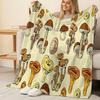 Lightweight Flannel Blanket Soft Mushroom Pattern Cozy Warm Throw, Ideal for Home, Window Seat, Halloween & Christmas Decor