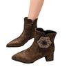 New autumn and winter Martin boots women's pointed women's leather boots high-heeled Martin boots thick-heeled large-size women's shoes