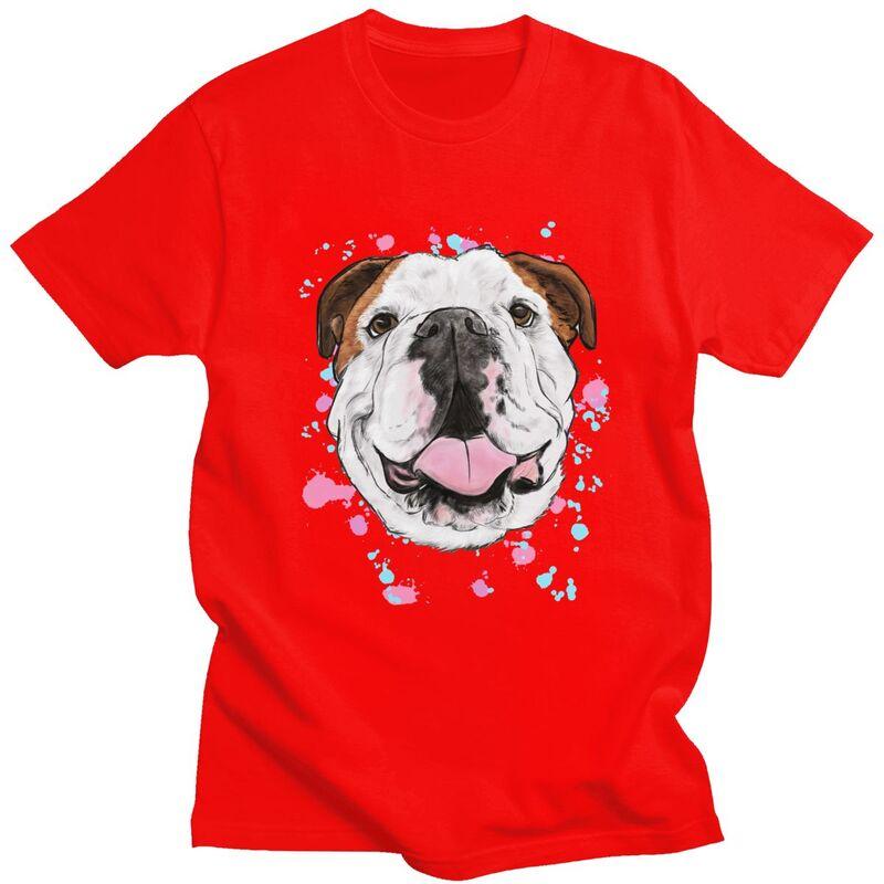 

Custom Male English Bulldog T Shirt Short Sleeve Cotton Tshirt Classic Tshirt Casual British Dog Tee Loose Fit Clothes S