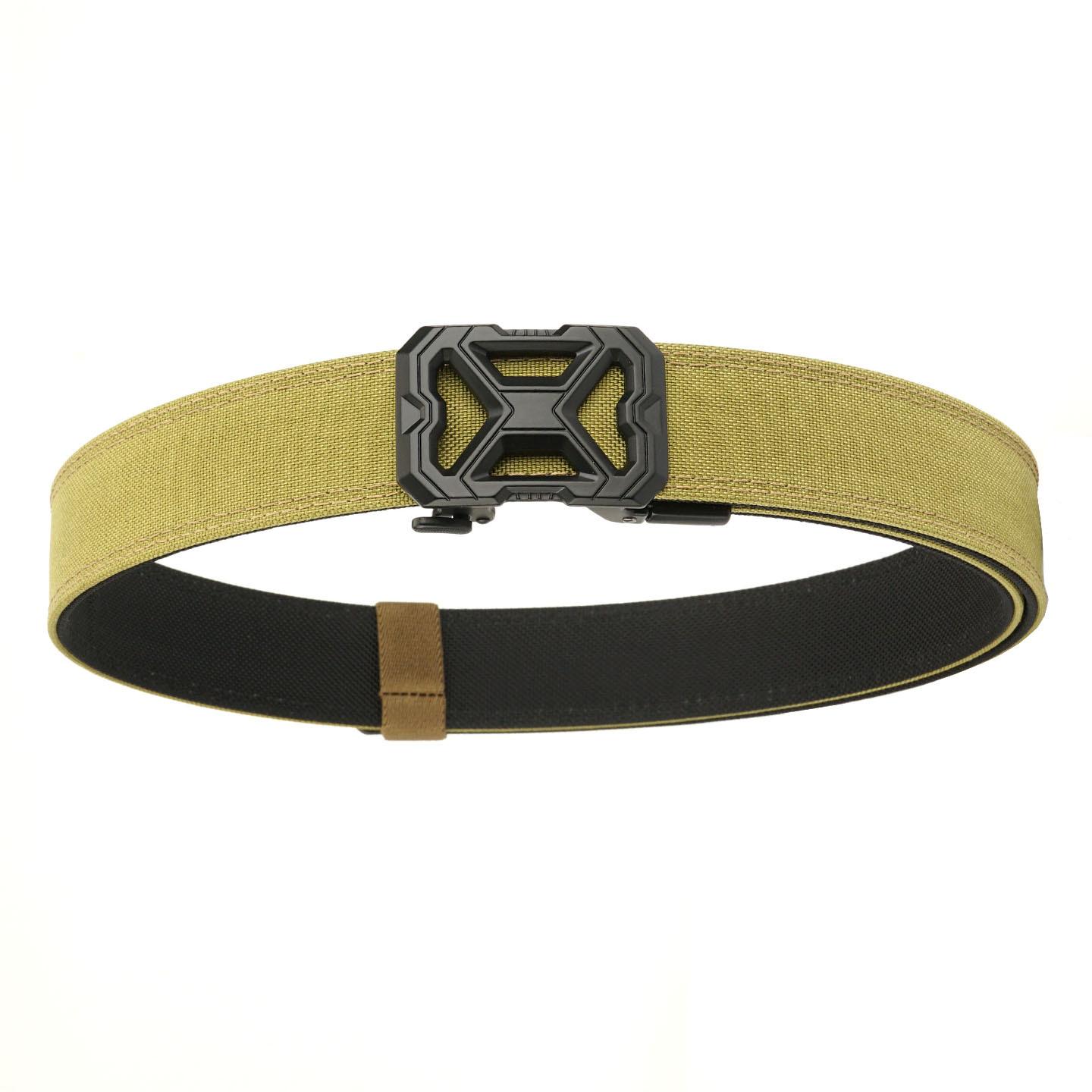 

Outdoor Double-layer Hanging Knitted Automatic Buckle Waist Belt Men s Canvas Sports Nylon Trousers 120cm