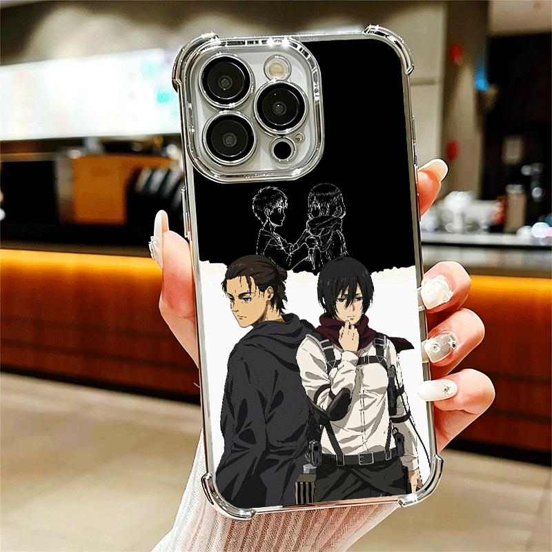 A-Attack On T-Titan Mikasa Plating Phone Case For Iphone 16 17 Pro Max Air 16E 14 15 Plus 12 13 Mini Anti-Fall Airabag Cover