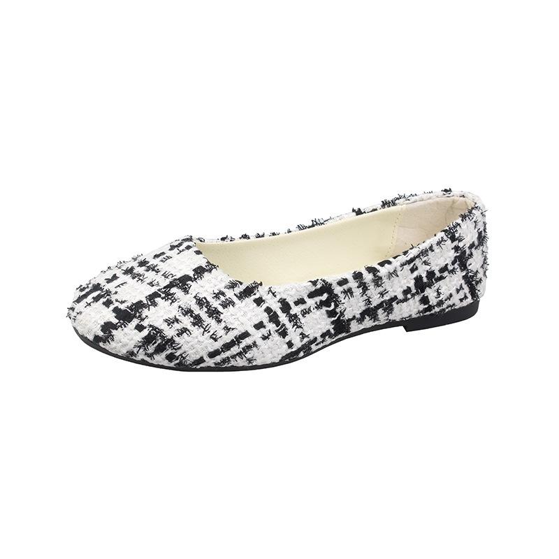 Damen Mädchen Einfarbig Große Größe Slip On Flache Flache Komfort Casual Plaid Einzelschuhe