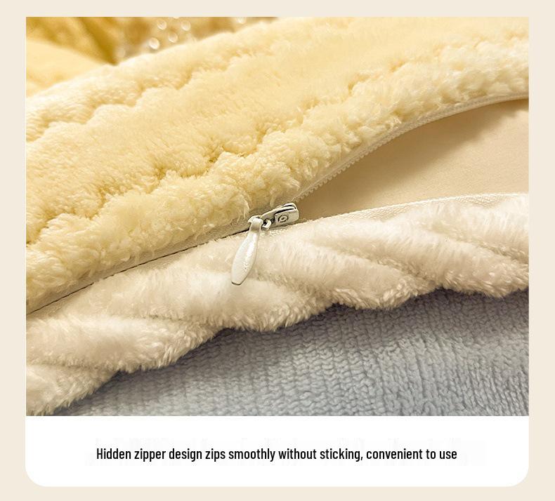Thickened Jacquard Milk Fleece Winter Bedding Set - Flannel Coral Fleece Duvet Cover with Added Fleece Sheet, Dormitory Three-Piece Set