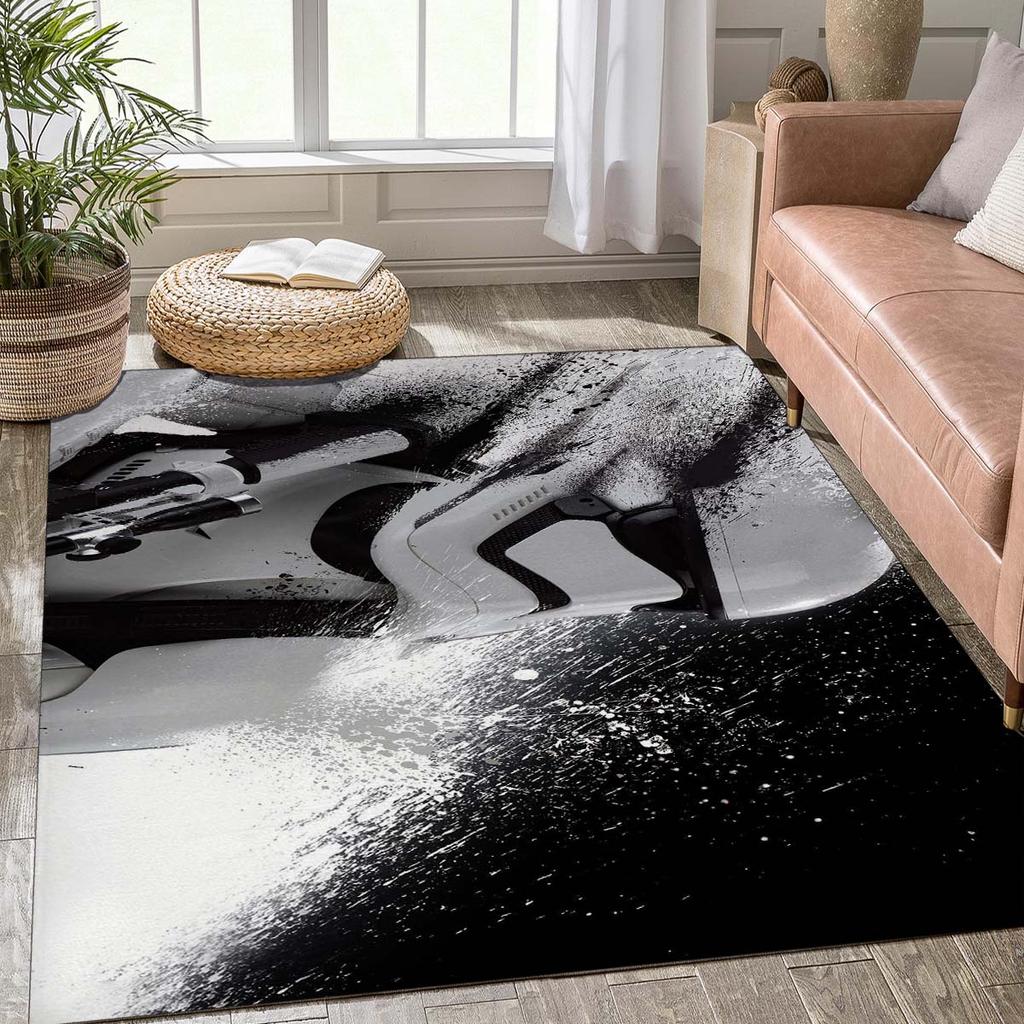 Space Ship Carpet for Living Room Vintage Galactic Space Star Ship Area Rug Soldier Large Non Slip Door Mat Bath Mats Home Decor