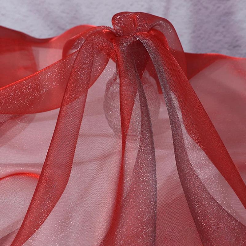 1PC Lightweight Artistic Breathability Beautiful Atmosphere Transparent Holiday Decorations Organza Fabric Romantic 1Mx150CM