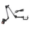 Desk Microphone Stand 360 Degree Adjustable Metal Boom Arm Mic Stand with RGB Light for Live Gaming