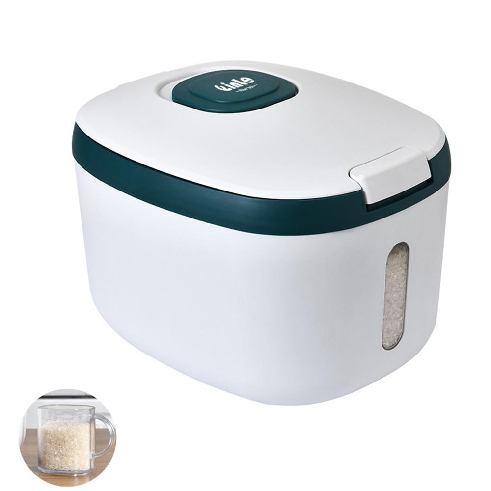 

Moisture-proof Rice Bucket Mutifunction Kitchen Storage Container Powder Storage Bucket Household 5kg зелений