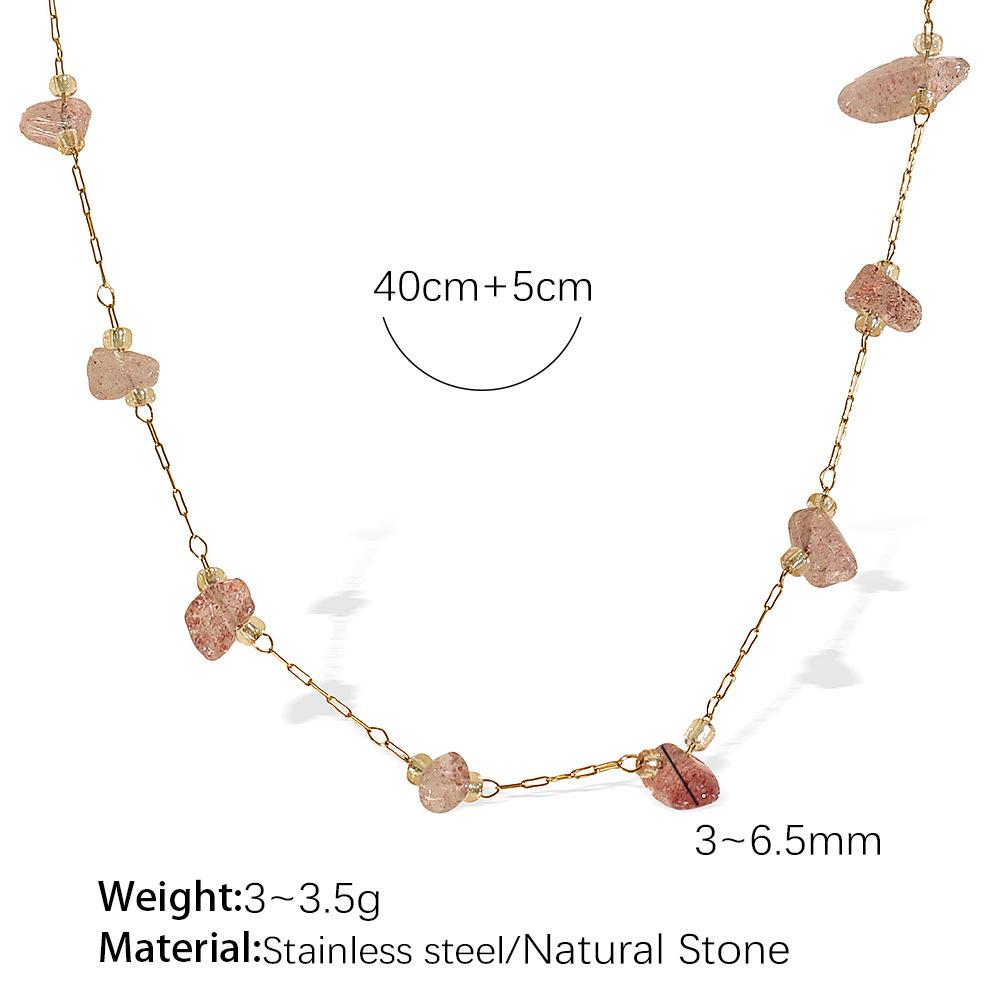 Colorful gravel boho style necklace bracelet irregular jewelry set for women