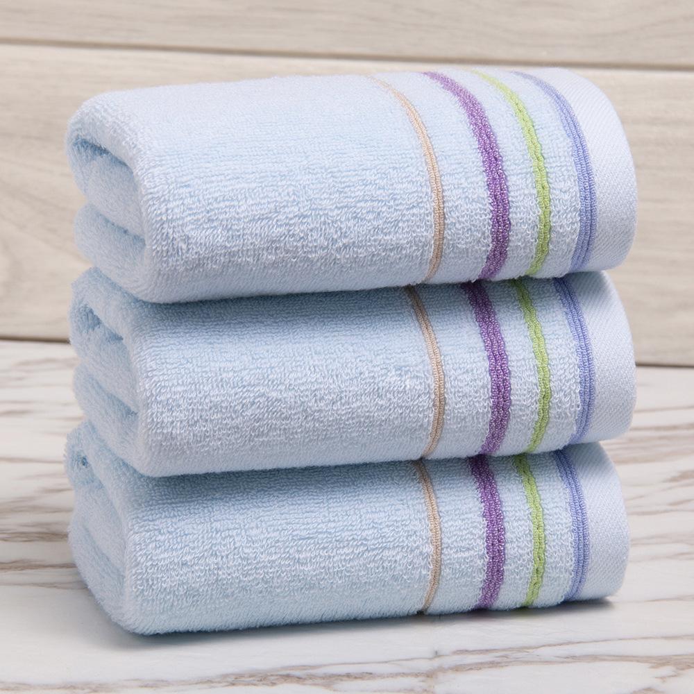 Pure Cotton Absorbent Towel Household Color Striped Face Towel