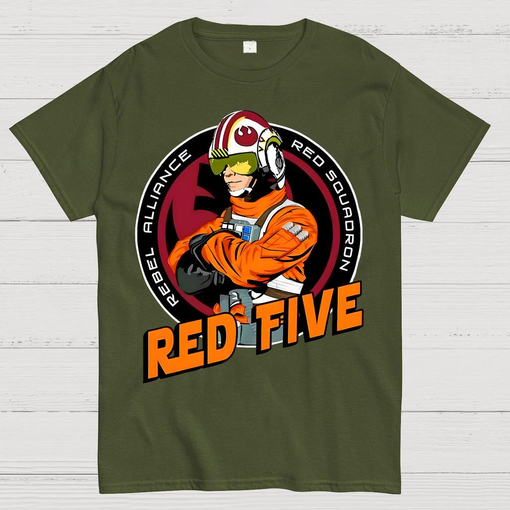 Red Five Unisex 100% Cotton Summer Casual Cool Loose T-Shirt