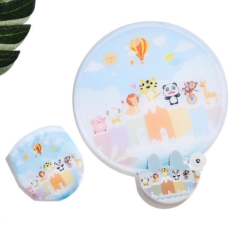 Children's Cartoon Mini Round Folding Fan - Portable and Compact Summer Fan for Kids and Adults