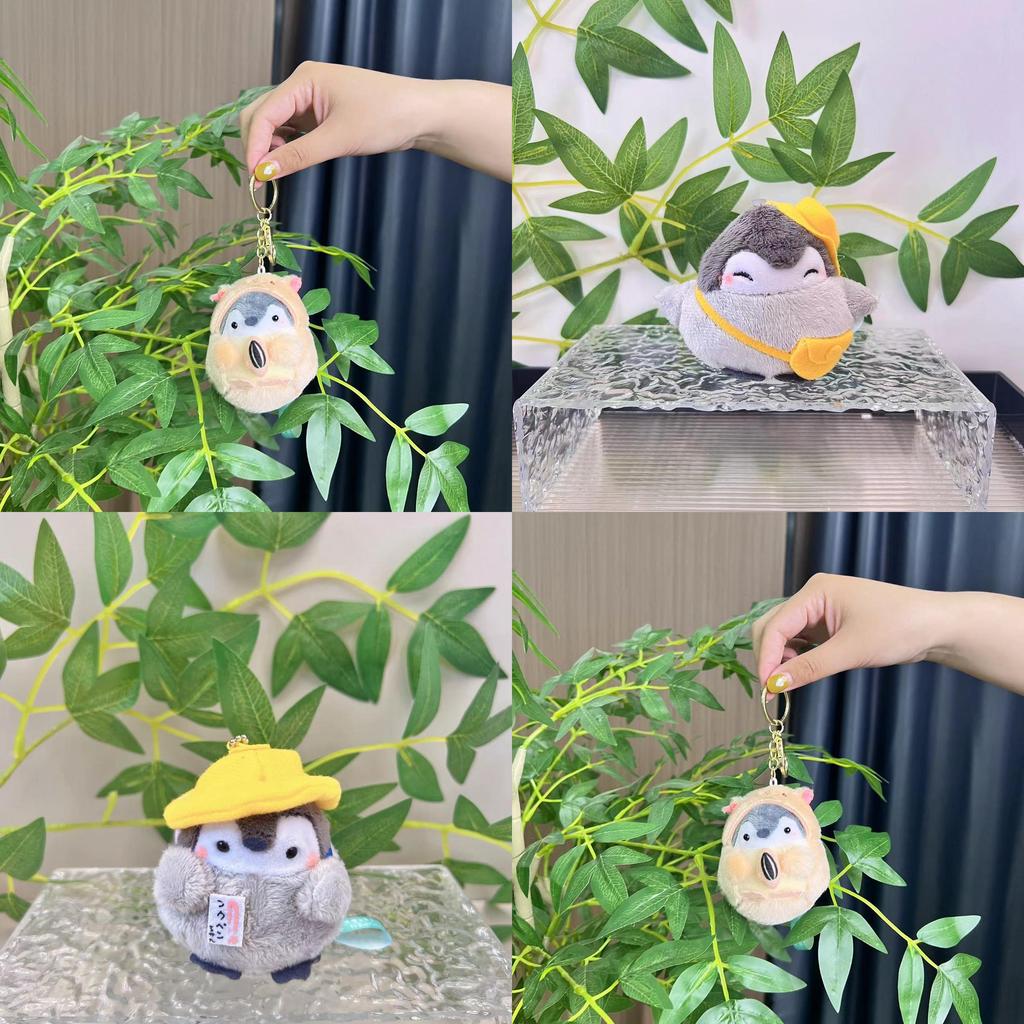 Soft And Cuddly Penguin Plush Keychain Featuring Charming Hat Design