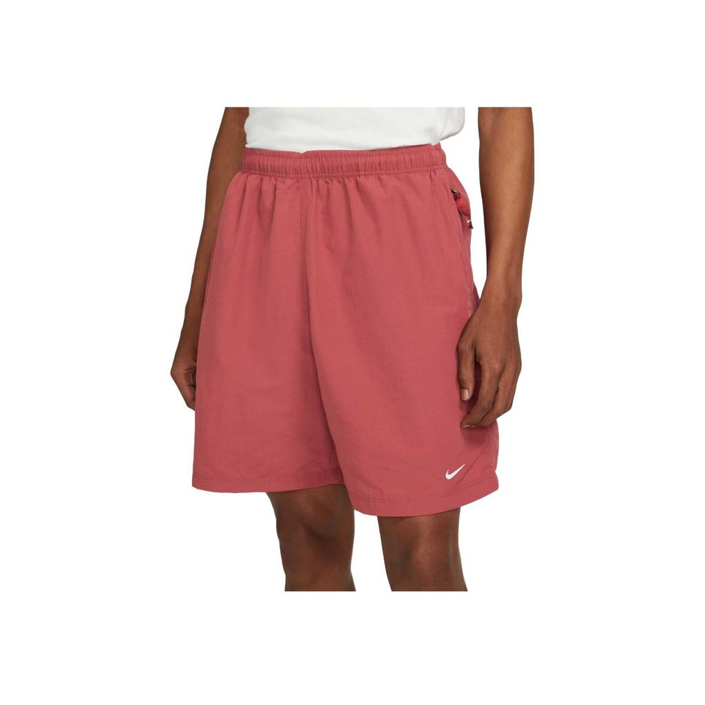 Nike Loose-Fit Logo Print Mid-Waist Straight Casual Shorts Men Bottoms Red DM4400-661