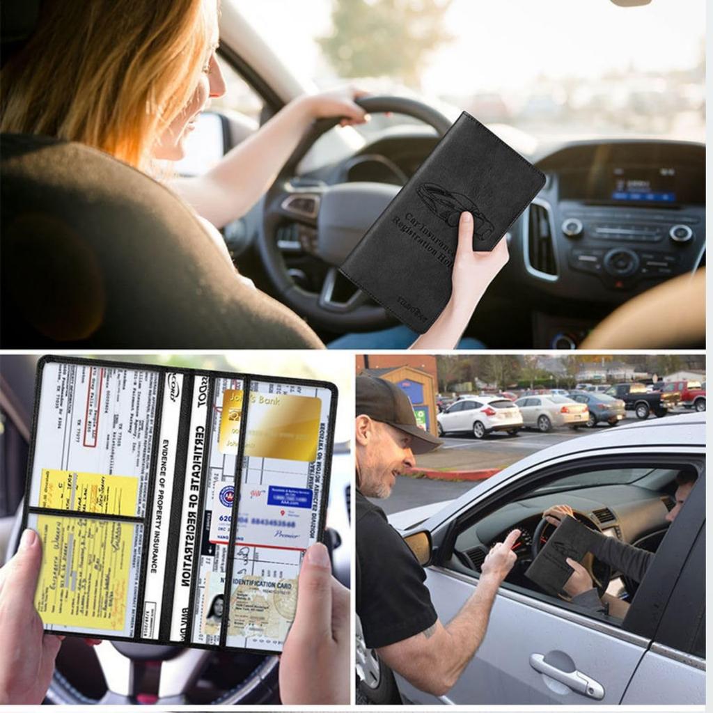 Standard Slim PU Leather Electronic Vehicle Registration Vehicle Registration Vehicle Registration Electronic Vehicle Registration Case andsand. <New