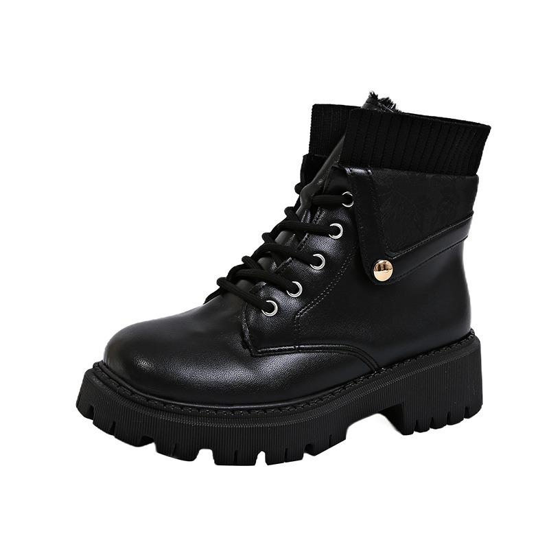 

Ретро ботинки Мартин для женщин, новые осенне-зимние взрывные уличные новые ботинки на платформе с высокой подошвой для женщин 42 чёрный