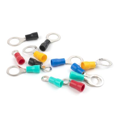 100Pcs RV2-3.2/4/5/6/8/10 Ring Insulated Wire Connector Electrical Crimp Terminal Cable Wire Connector AWG 22-16