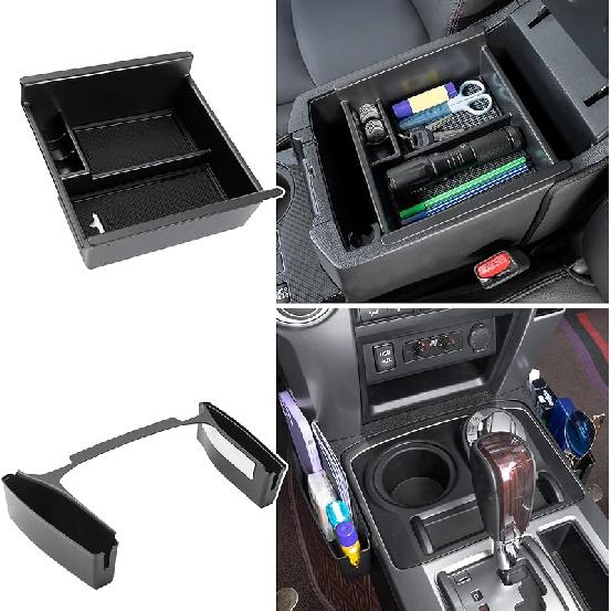 JDMCAR Upgrade Gear Shift Organizer Tray Compatible With Toyota 4Runner Accessories 2010- 2024 Car Center Console Shifter Side Tray Storage Box