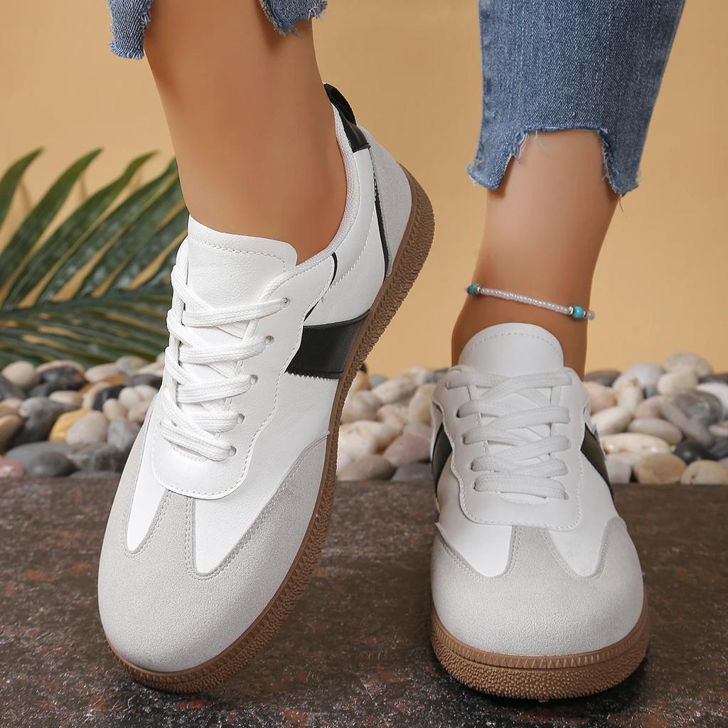 Ladies' fashionable casual sports shoes - comfortable multifunctional lace up shoes, round toe, suitable for all seasons