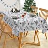 Christmas Pine Needle Holly Waterproof Tablecloth Table Decor Winter Holiday Kitchen Dining Tablecloth Christmas Decorations
