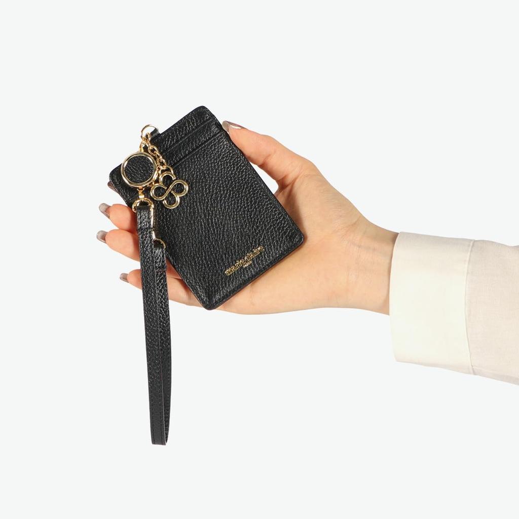 Marie Claire Pass Case, Card Holder, Women's, with Reel, Genuine Leather, Suica/Pasmo Storage, Brand: Carrousel 88651-70, Green