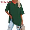 Cotton T Shirt For Women With V Neck Short Sleeve Casual Summer Top For Daily Wear