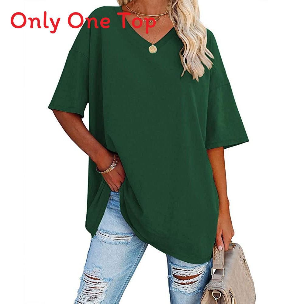 Cotton T Shirt For Women With V Neck Short Sleeve Casual Summer Top For Daily Wear