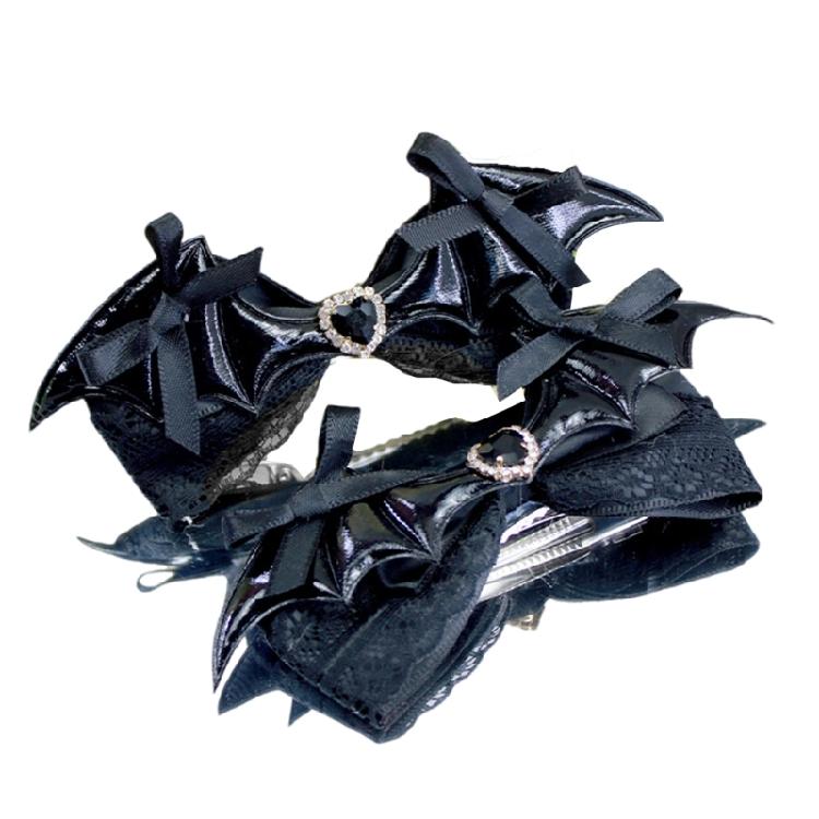 Bows Barrettes Halloween Hair Clips with Alligators Clips Halloween Cosplay Costume Bat Wing Hair Clips Hair Accessories