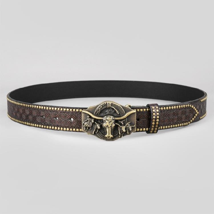 Women Men Belt Casual PU Leathers Adjustable Belt Waistband Western Cowboy Belt