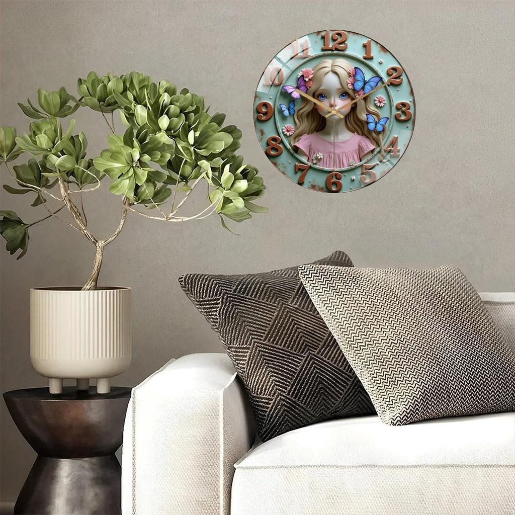 30x30cm Round Wall Clock with Luminous Hands for Easy Reading in Low Light