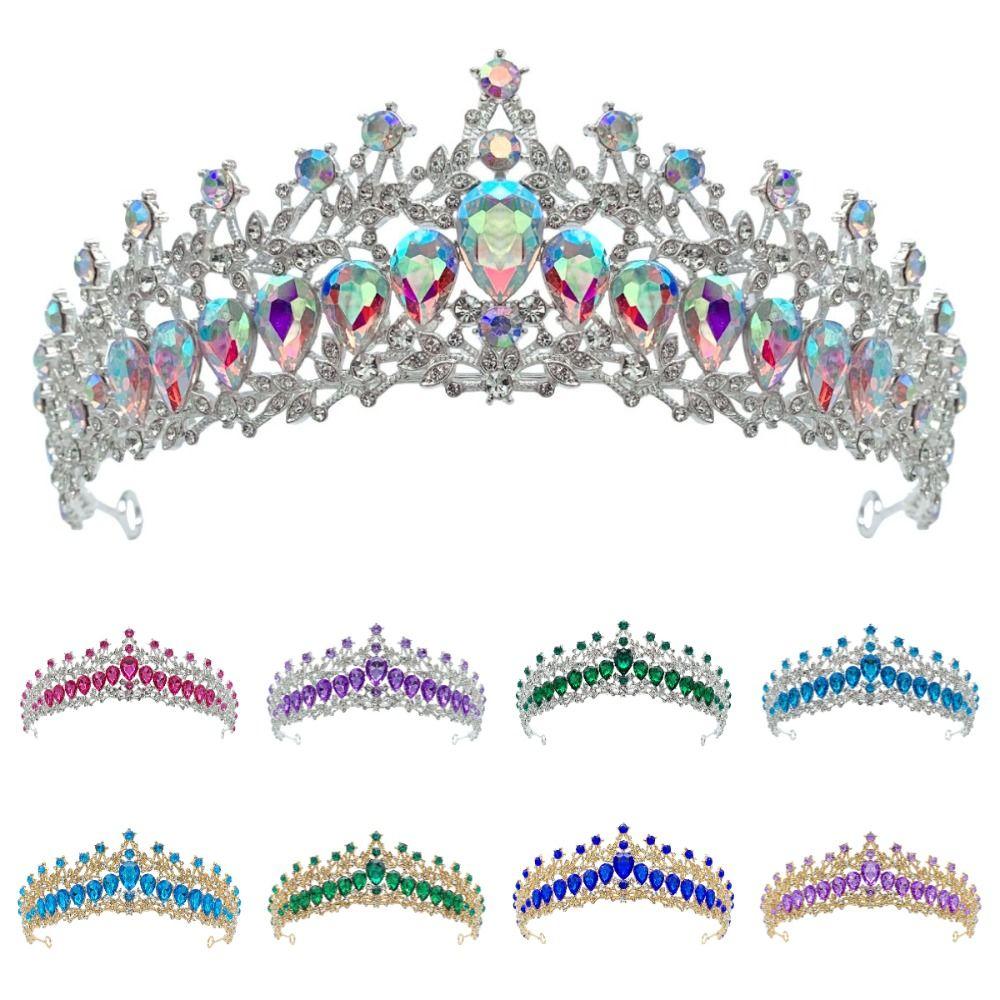 Luxury Zinc Zinc Alloy Princess Crown Shiny Bridal Headwear Trendy Girls Party Headbands  Themed Parties