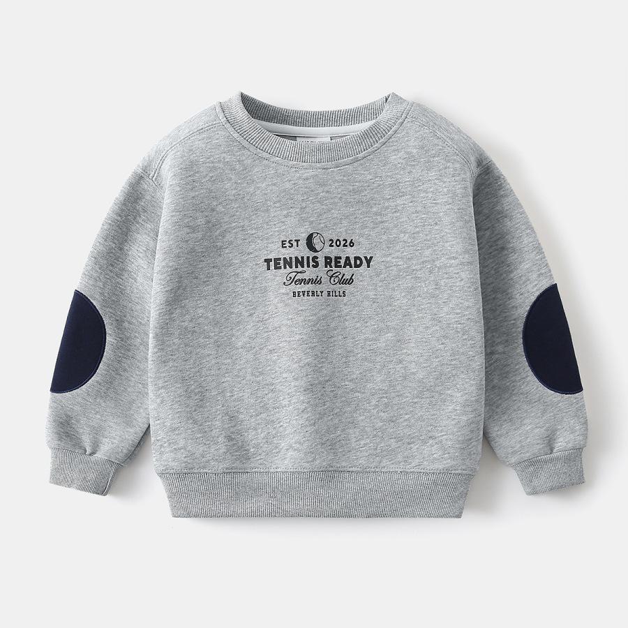 2026 Fashionable Boys Loose Pullover Hoodie - Trendy Kids Spring/Autumn Sport Top 130 cm серый
