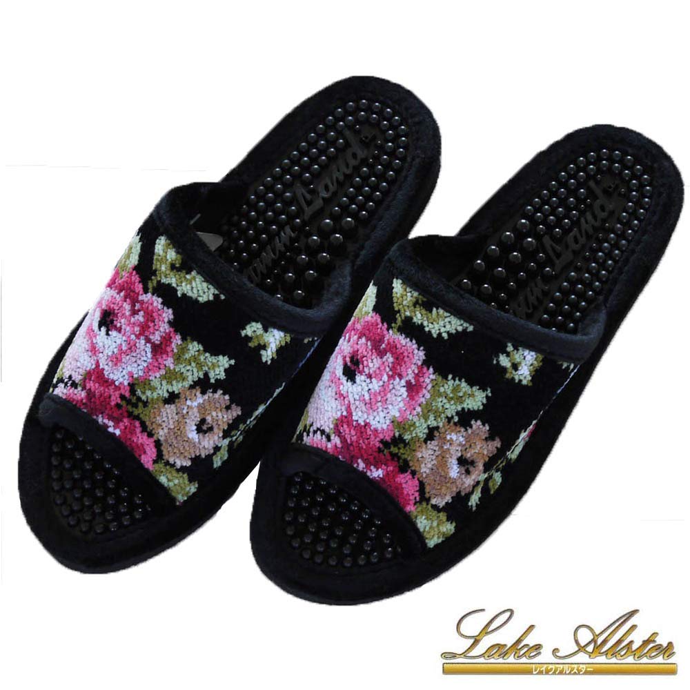 Kawasaki Lake Ulster Rose for Guests and Business Modern Rose Design with Chenille Healthy Room Shoes Slippers, Use, Weave, Slippers,