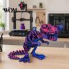 Desktop Dinosaur Ornament 3D Printed Figure, Movable Joints Smooth Opening Decoration, Tyrannosaurus Rex Model Gradient Metallic Texture Mini