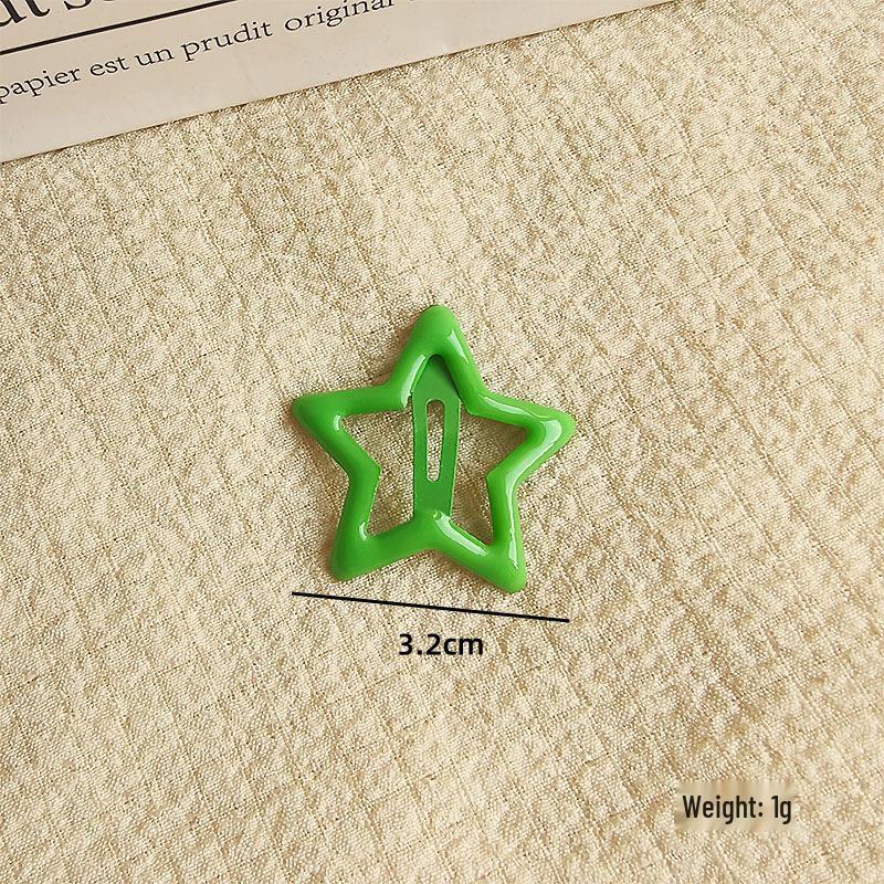 Dopamine Color Star Hair Clips: Cute Five-Pointed BB Clips for Bangs & Stray Hairs