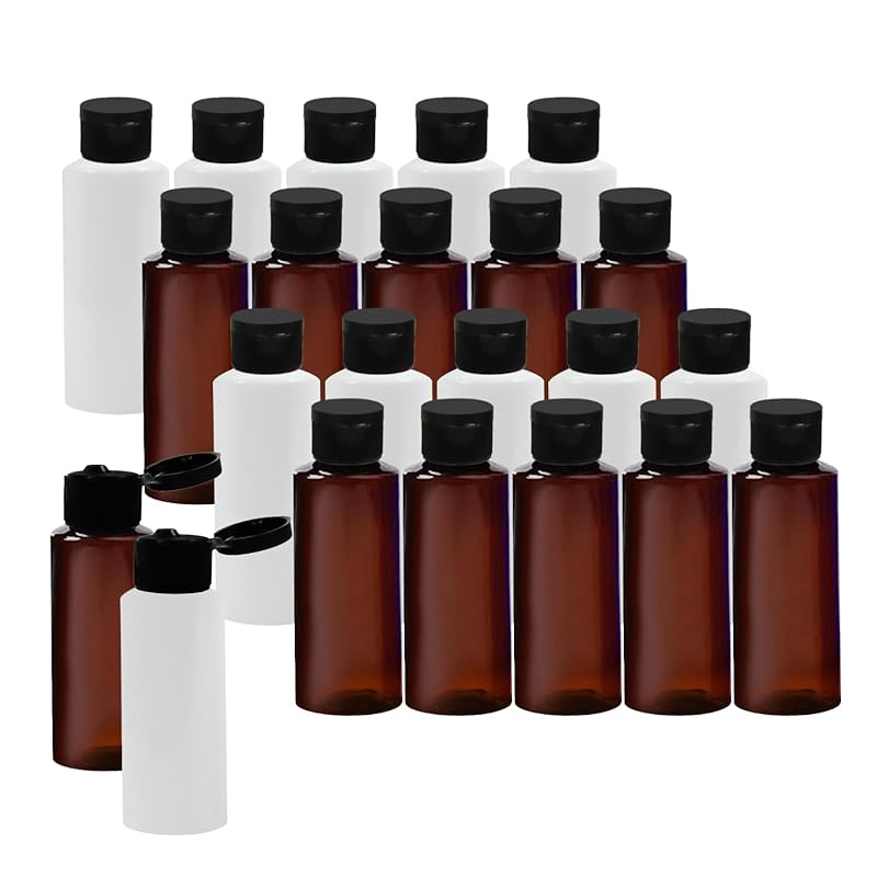 

siawadeky travel bottle 50ml 20 pieces set small bottles shading Leak proof cream bottle reusable hinge cap for liquid empty bottle lotion cream