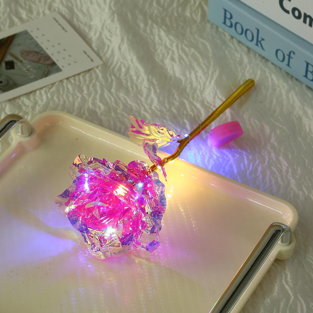 Valentine's Day Gold Foil Heart Rose Lamp - Creative Ornamental Gift