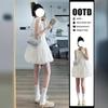 Simple Round Neck Bud Vest Skirt Women's Summer New Loose Small A-word Dress White Black