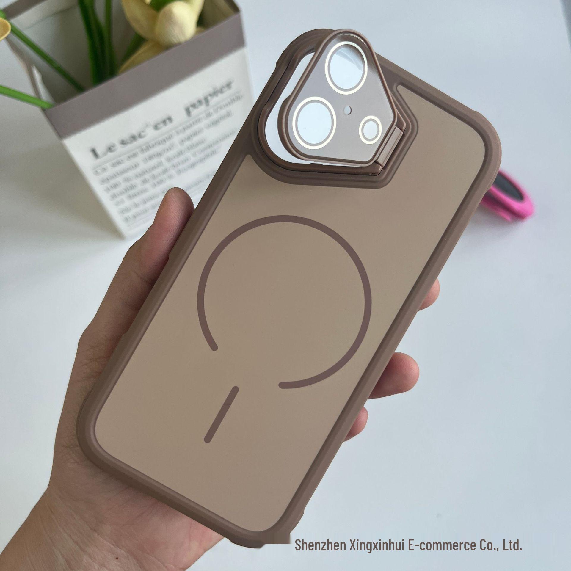 

Colorful Magnetic Stand Case for iPhone 17 Pro Max - Skin-Feel, Full Coverage for Apple 16. iPhone 14 Plus хаки