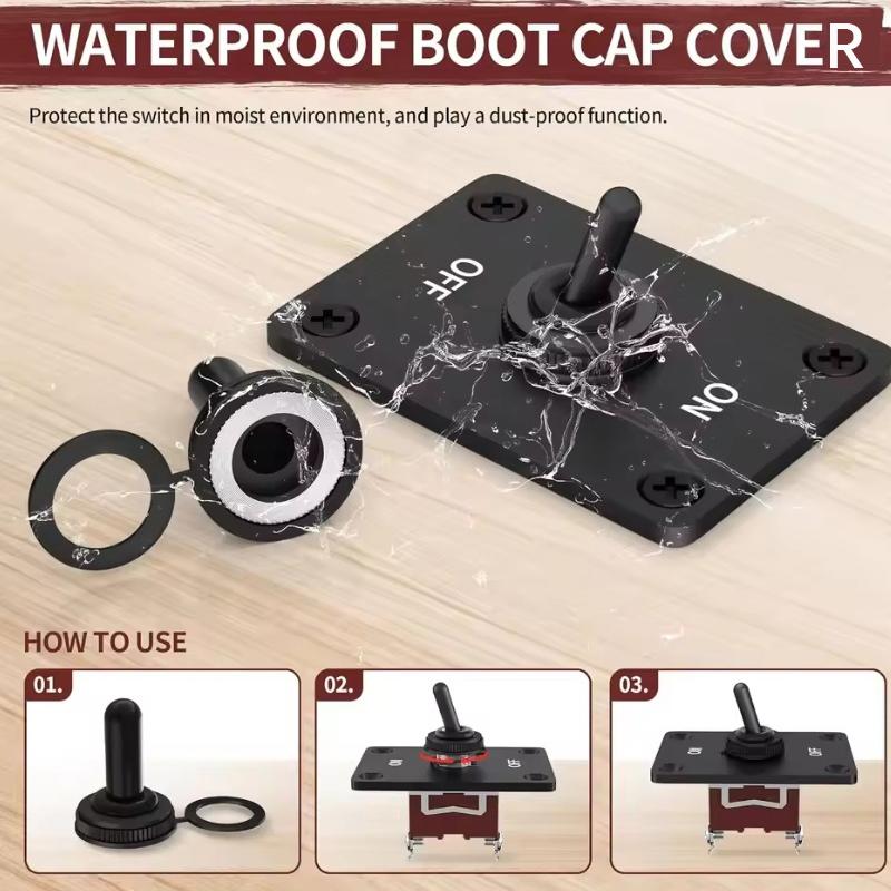 Heavy Duty Toggle Switch 2 Pin 2 Gears On/Off Spst With Mounting Panel Weatherproof Cap For Boat Car Plug Play