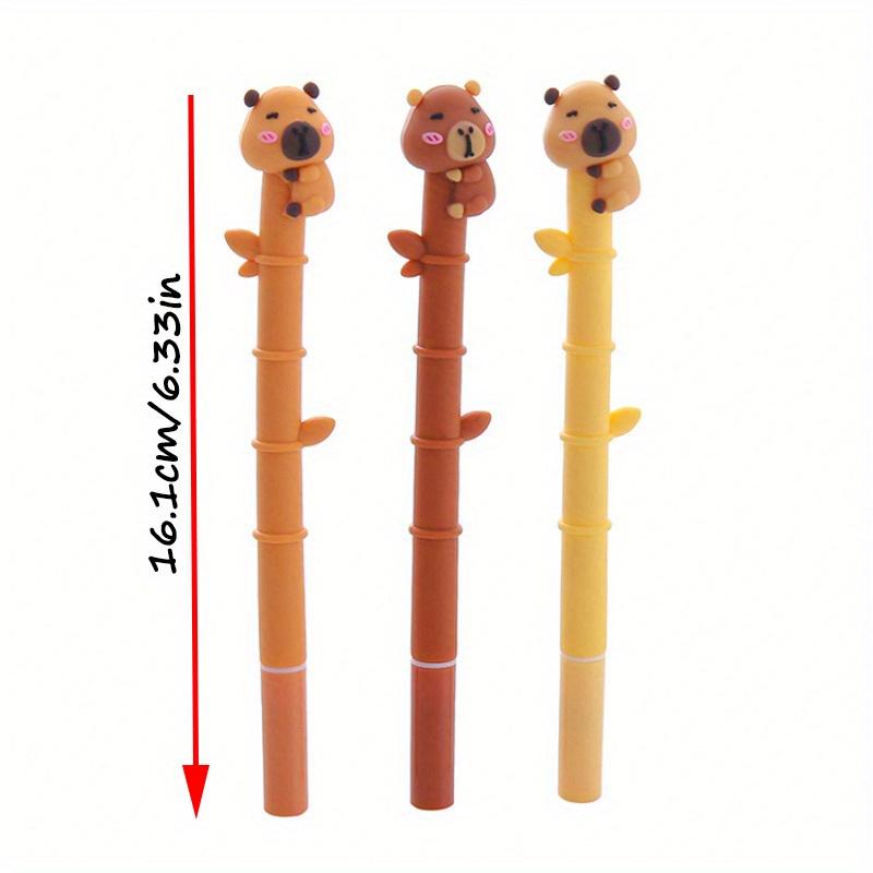 

12Pcs Cute Soft Rubber Green Bamboo Capybara Neutral Pen Cute Stationery Student Exam Writing Water Cartoon Pen Office Signature Pen Random style 12Pcs