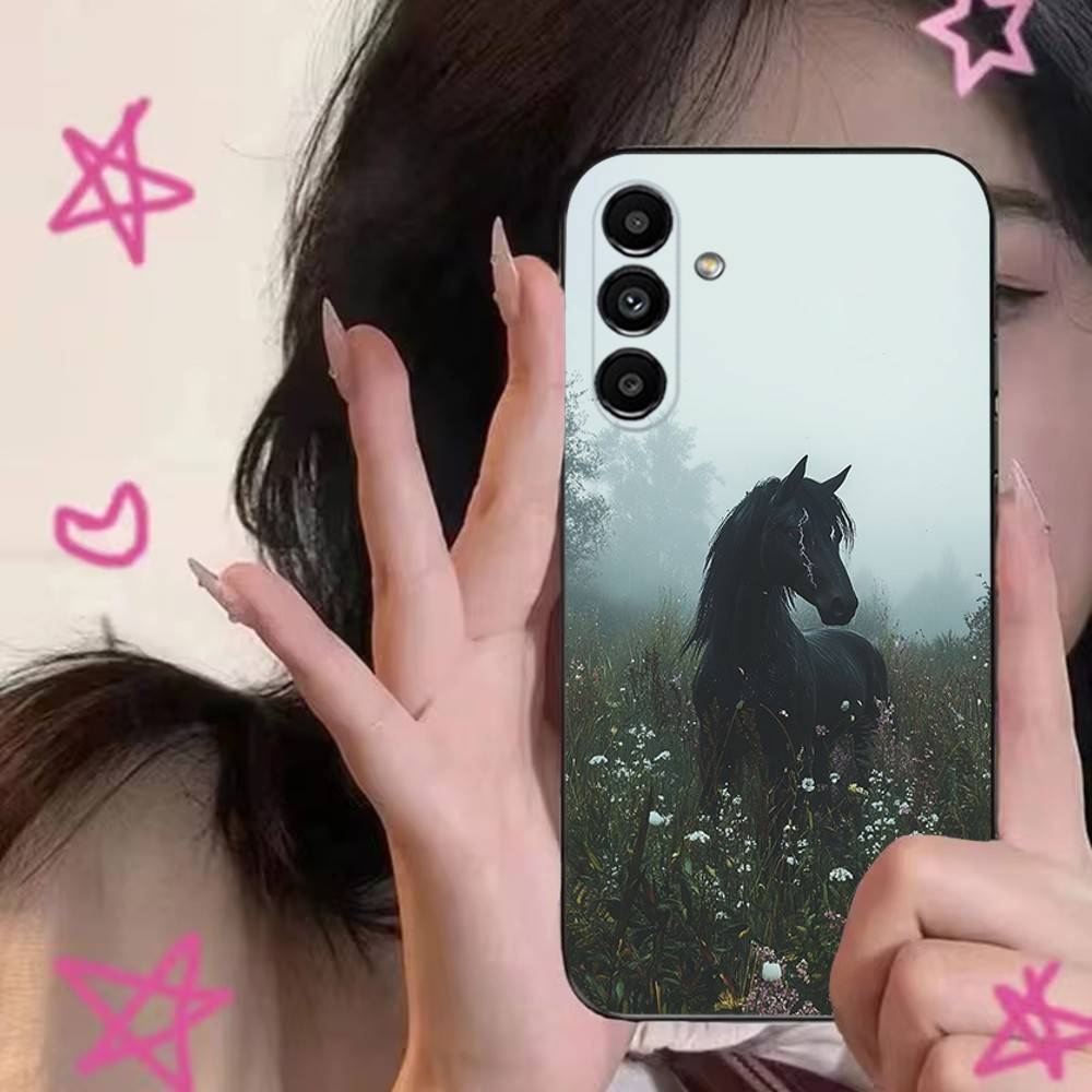 The Horse Phone Case For Samsung S24,S21,S22,S23,S30,Ultra,S20,Plus,Fe,Lite,Note,10,9,5G Black Soft Cover