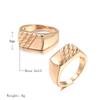 Kienl Square Glossy Gold Trendy Big Size Ring Daily Easy Matching Rings