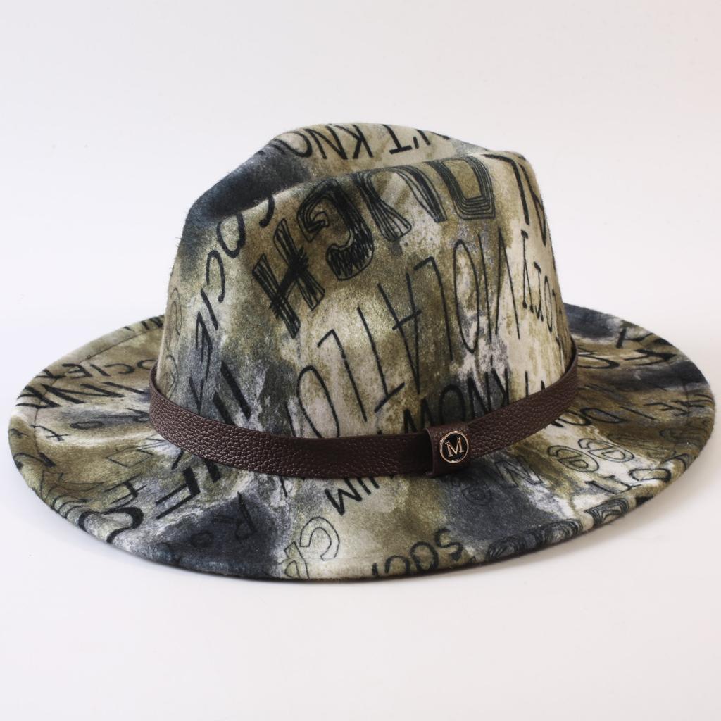 New European and American style letter printing fashion top hat men's and women's fashion jazz hat sunscreen sun hat