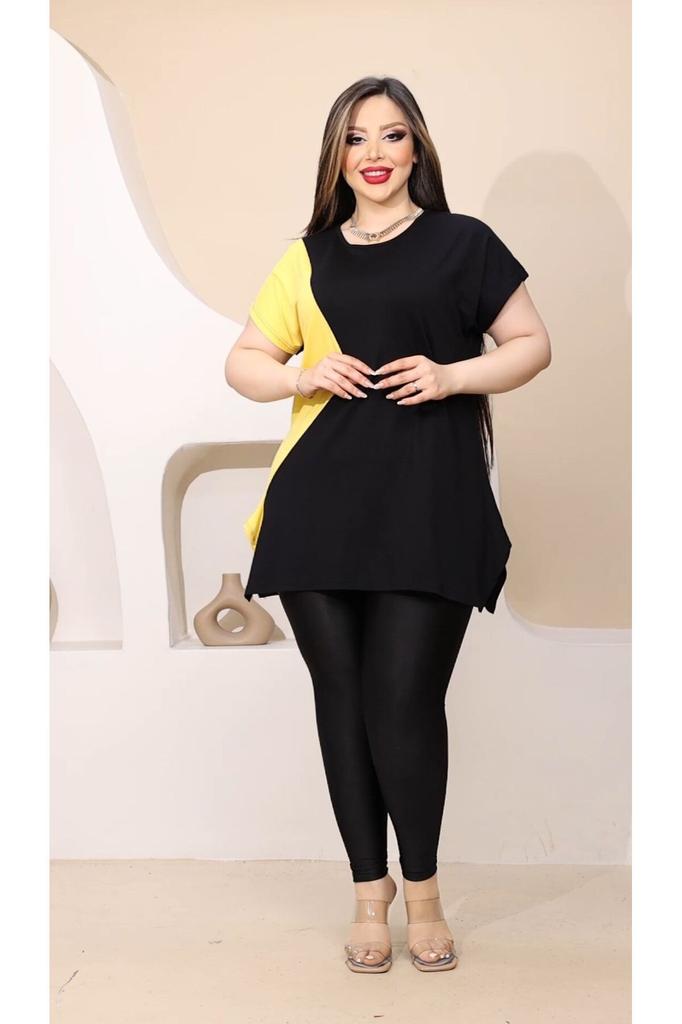 Women's Big Size Blouse Plus Size Triangle Slit Blouse