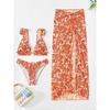 Women S Three Piece Printed Bikini Set Sexy European American Style