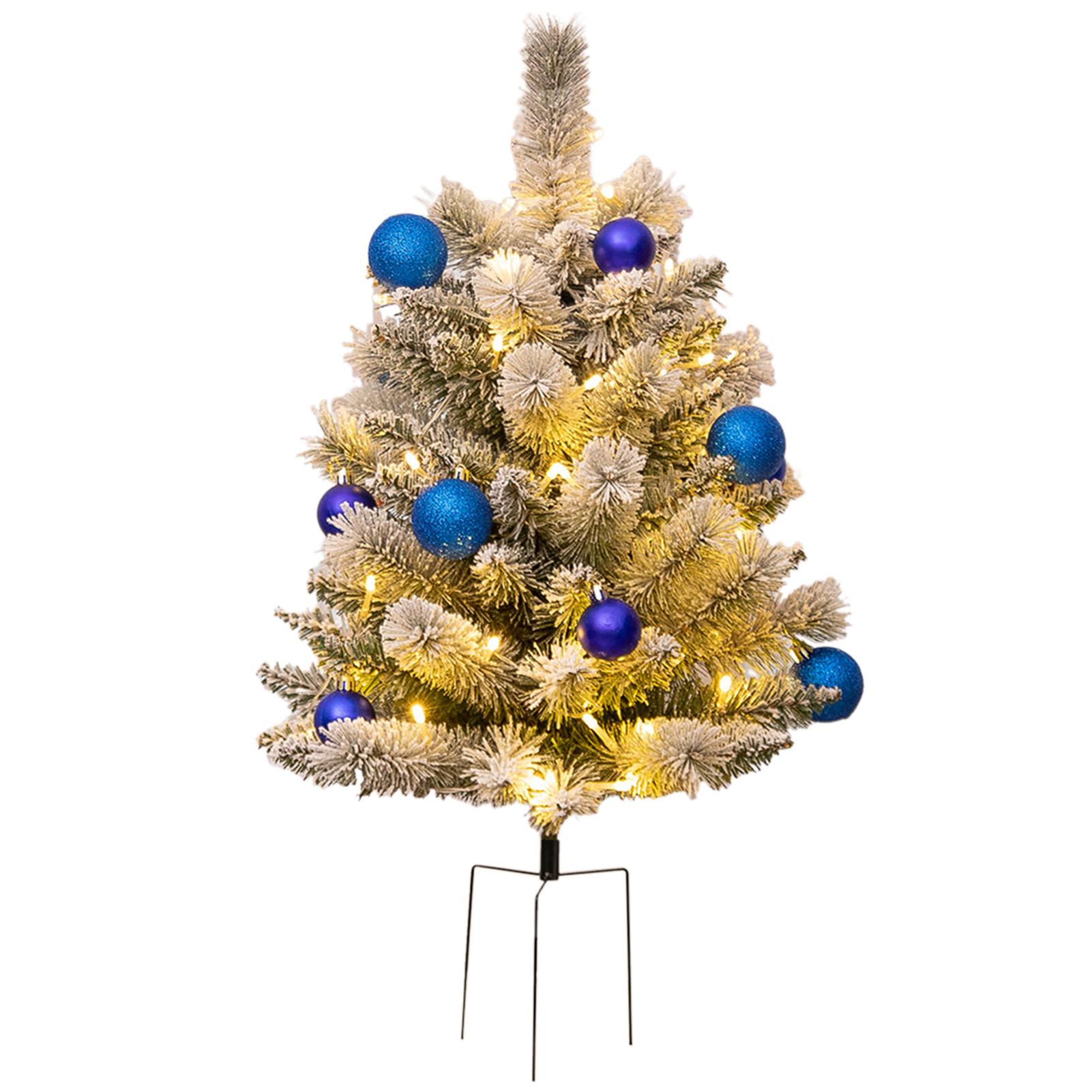 

Holiday Urn Fillers With LED Lights Battery Operated Artificial Entrance Tree Ornaments Porch Entrance Decoration C