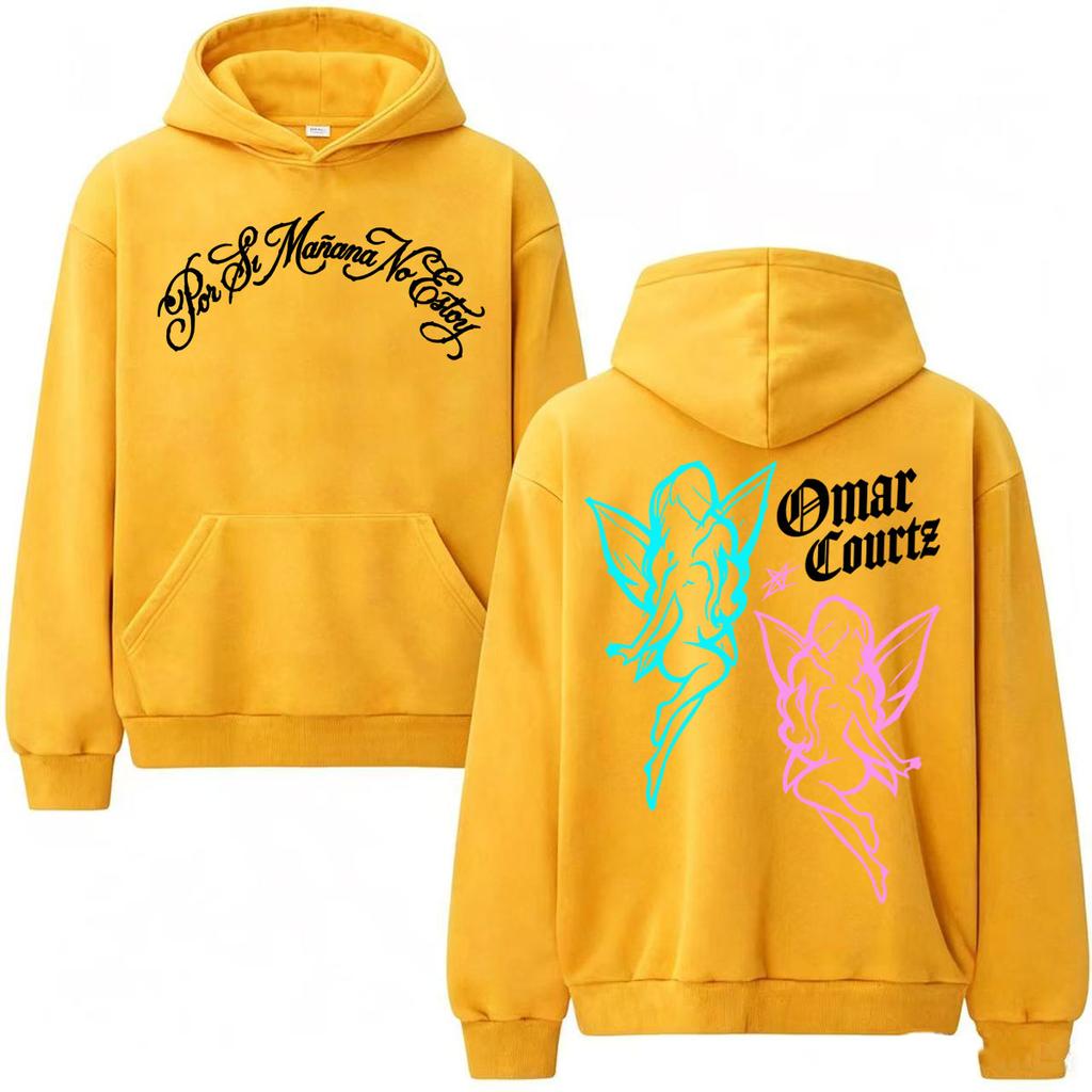 Omar Courtz Por Si Manana No Estoy Tour Print Hoodies Unisex Harajuku Hip Hop Street Sweatshirts Casual Long Sleeve Pullovers