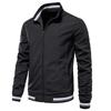 Casual Stand Collar Autumn and Winter Versatile Sports Solid Color Jacket Men's Clothing