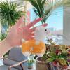 Fluffy Gradient Stuffed Alpaca Keychain Plush Durable Metal Clasp Cute Bag Charm for Daily Wear Accessory